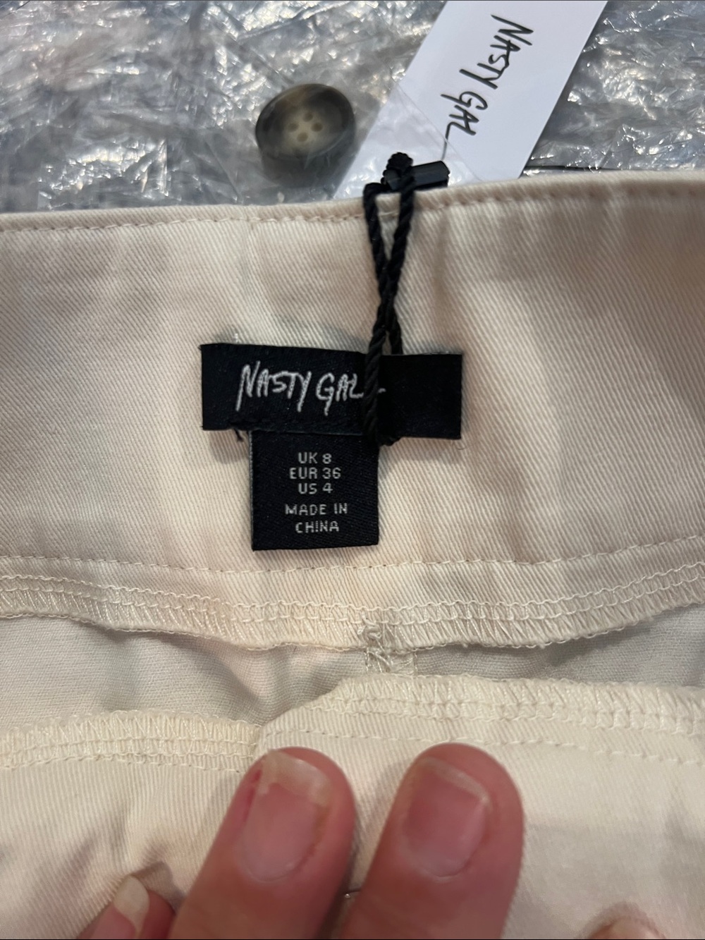 Nasty Gal Cream High-Waist Wide-Leg Pants size 4. NWT! - Picture 6 of 7